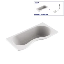 Valentin Baignoire asymétrique d'angle droit Folk 180 x 90 cm sans tablier* Baignoire Asymétrique