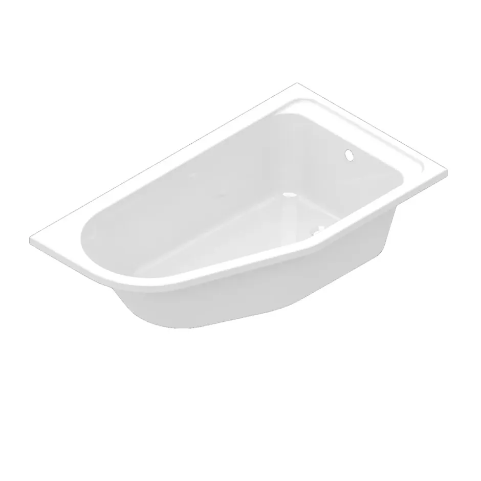 GoodHome Baignoire asymétrique droite 160x90 cm Cavally blanc