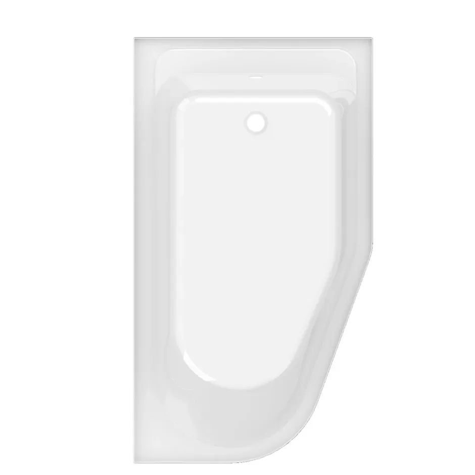 GoodHome Baignoire asymétrique droite 160x90 cm Cavally blanc