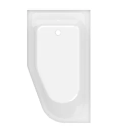 GoodHome Baignoire asymétrique gauche 160x90 cm Cavally blanc