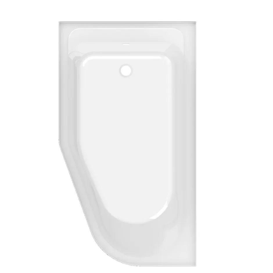 GoodHome Baignoire asymétrique gauche 160x90 cm Cavally blanc