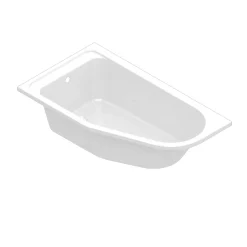 GoodHome Baignoire asymétrique gauche 160x90 cm Cavally blanc