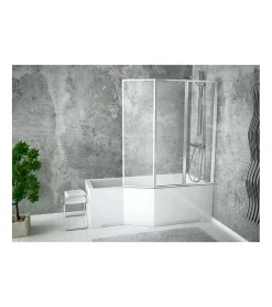 Azura Home Design Baignoire asymétrique INTEGRA 75 cm + pare baignoire - Droit - 170cm