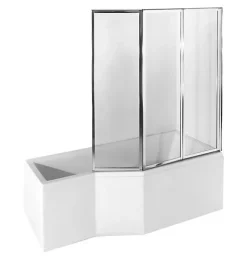 Azura Home Design Baignoire asymétrique INTEGRA 75 cm + pare baignoire - Droit - 170cm