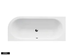 Besco Baignoire Asymétrique sans Tablier - 170 x 75 cm - AVITA SANS TABLIER - GAUCHE - 1 REPOSE-TÊTE OFFERT* Baignoire Asymétrique