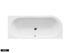 Besco Baignoire Asymétrique sans Tablier - 180 x 80 cm - AVITA SANS TABLIER - DROITE - 1 REPOSE-TÊTE OFFERT* Baignoire Asymétrique