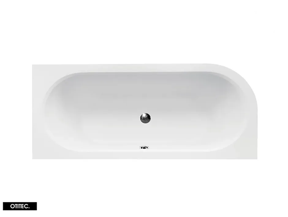 Besco Baignoire Asymétrique sans Tablier - 170 x 75 cm - AVITA SANS TABLIER - DROITE - 1 REPOSE-TÊTE OFFERT