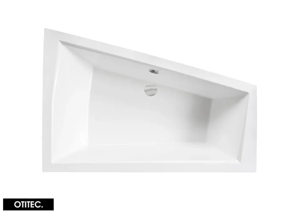 Besco Baignoire Asymétrique sans Tablier - 170 x 125 cm - INTIMA DUO SANS TABLIER - DROITE - 2 REPOSE-TÊTES OFFERTS