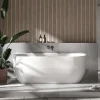 Bernstein Baignoire autoportante LENA acrylique blanc brillant - 170x75cm - Garantie 5 ans - Avec robinet mitigeur 8028, Sans siphon