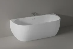 Bernstein Baignoire autoportante LENA acrylique blanc brillant - 170x75cm - Garantie 5 ans - Avec robinet mitigeur 8028, Sans siphon