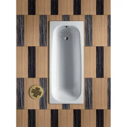 Roca Baignoire avec pieds CONTESA 160x70cm percée un trou en acier blanc - - A235996000* Baignoire Droite