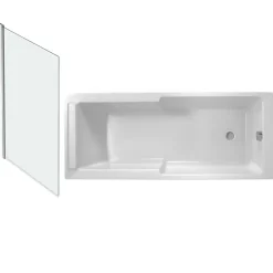 Jacob Delafon Baignoire bain douche Struktura + pare bain + étagère 170 X 75