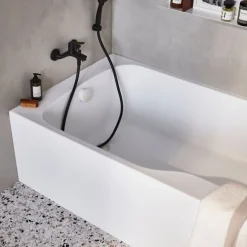 Jacob Delafon Baignoire bain douche Malice antidérapante + tablier niche + pare bain 170 x 90 gauche* Baignoire Droite