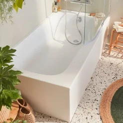 Jacob Delafon Baignoire bain douche Malice antidérapante + tablier angle 160 x 85 droite