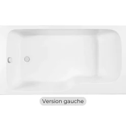 Jacob Delafon Baignoire bain douche Malice, version gauche Blanc brillant 160 x 85* Baignoire Droite