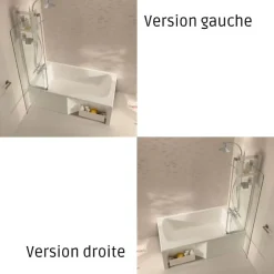 Jacob Delafon Baignoire bain douche Malice 160 x 85 cm version Droite, Blanc mat* Baignoire Droite