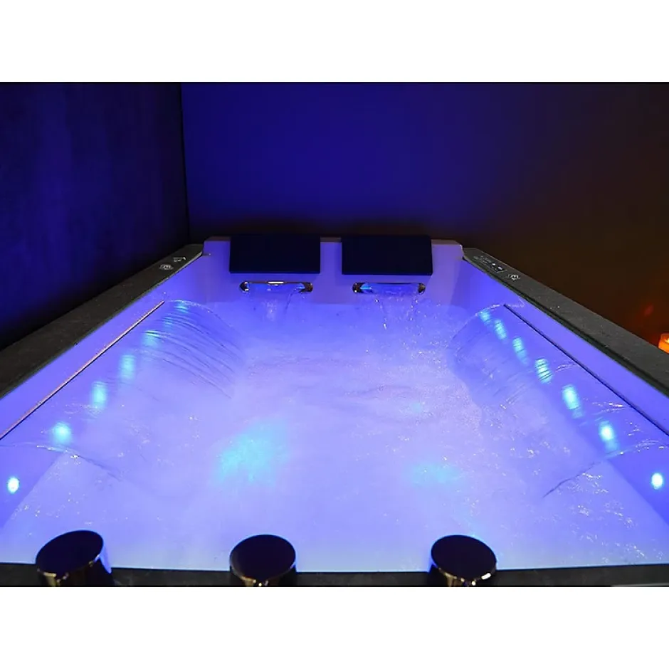 Archipel Baignoire balneo LORD DUO BLACK 2 places 185X120 - GAUCHE