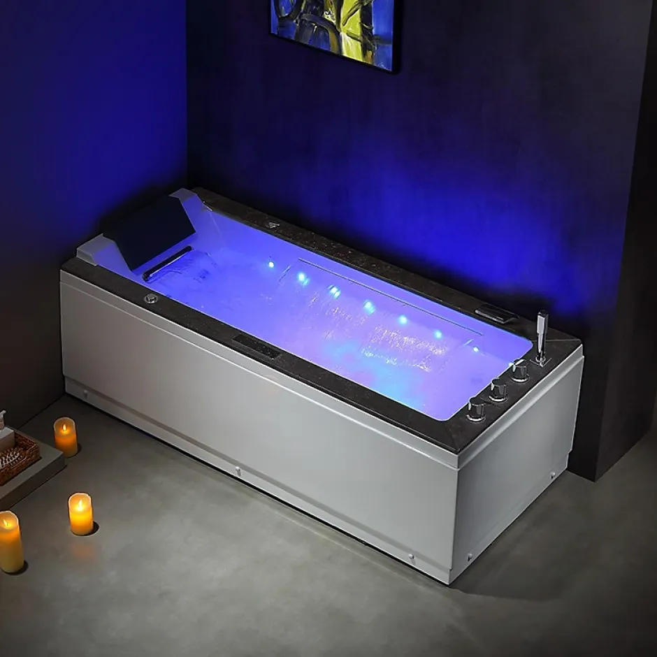 Archipel Baignoire balneo LORD SOLO BLACK 1 place 170x75 - DROITE* Baignoire Balnéo