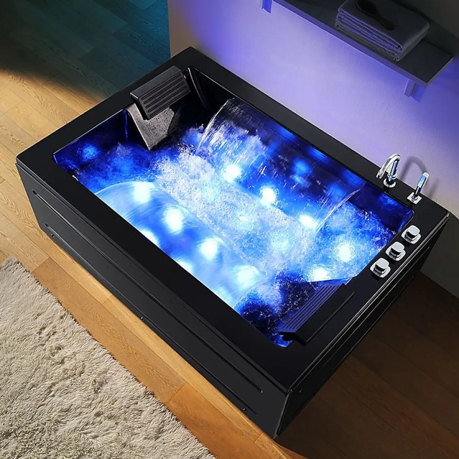 Archipel Baignoire balneo NIAGARA DUO BLACK 2 places -180x126* Baignoire Balnéo
