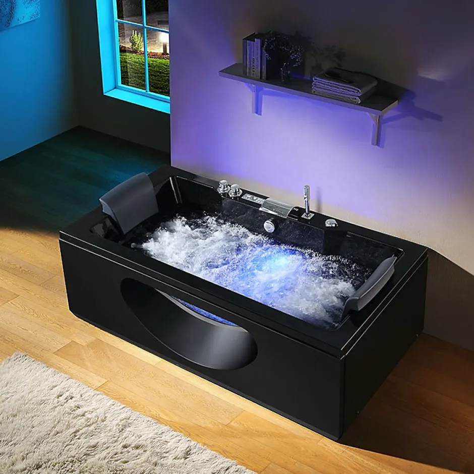 Archipel Baignoire balneo RIVIERA BLACK 1 place 180x90