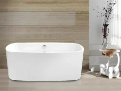 Vente-unique Baignoire balnéo à leds SIRGAO - 1 place - 155L - 150x75 cm - Blanche* Baignoire Balnéo