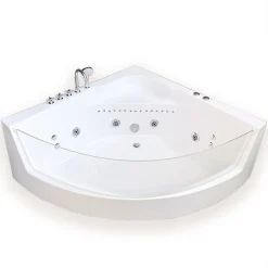 Eliteshopping Baignoire Balnèo 150 X 150 cm Chromothérapie 8 jets White Maple