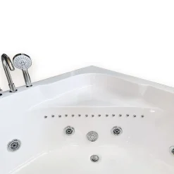 Eliteshopping Baignoire Balnèo 150 X 150 cm Chromothérapie 8 jets White Maple