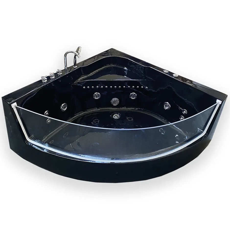 Eliteshopping Baignoire Balnèo 150 X 150 cm Chromothérapie 8 jets Black Maple* Baignoire Balnéo