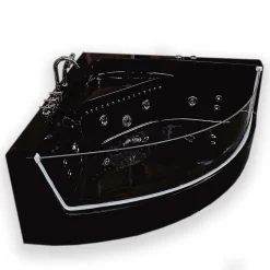 Eliteshopping Baignoire Balnèo 150 X 150 cm Chromothérapie 8 jets Black Maple* Baignoire Balnéo