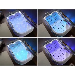 Distribain Baignoire Balnéo asymétrique VULCANO-D 56 jets