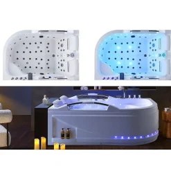 Distribain Baignoire Balnéo asymétrique VULCANO-D 56 jets