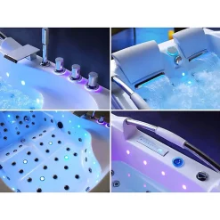 Distribain Baignoire Balnéo asymétrique VULCANO-D 56 jets