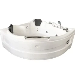 Eliteshopping Baignoire Balnéo blanc 150 X 150 cm Chromothérapie 9 jets Alyssa* Baignoire Balnéo