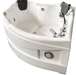 Eliteshopping Baignoire Balnéo blanc 150 X 150 cm Chromothérapie 9 jets Alyssa* Baignoire Balnéo