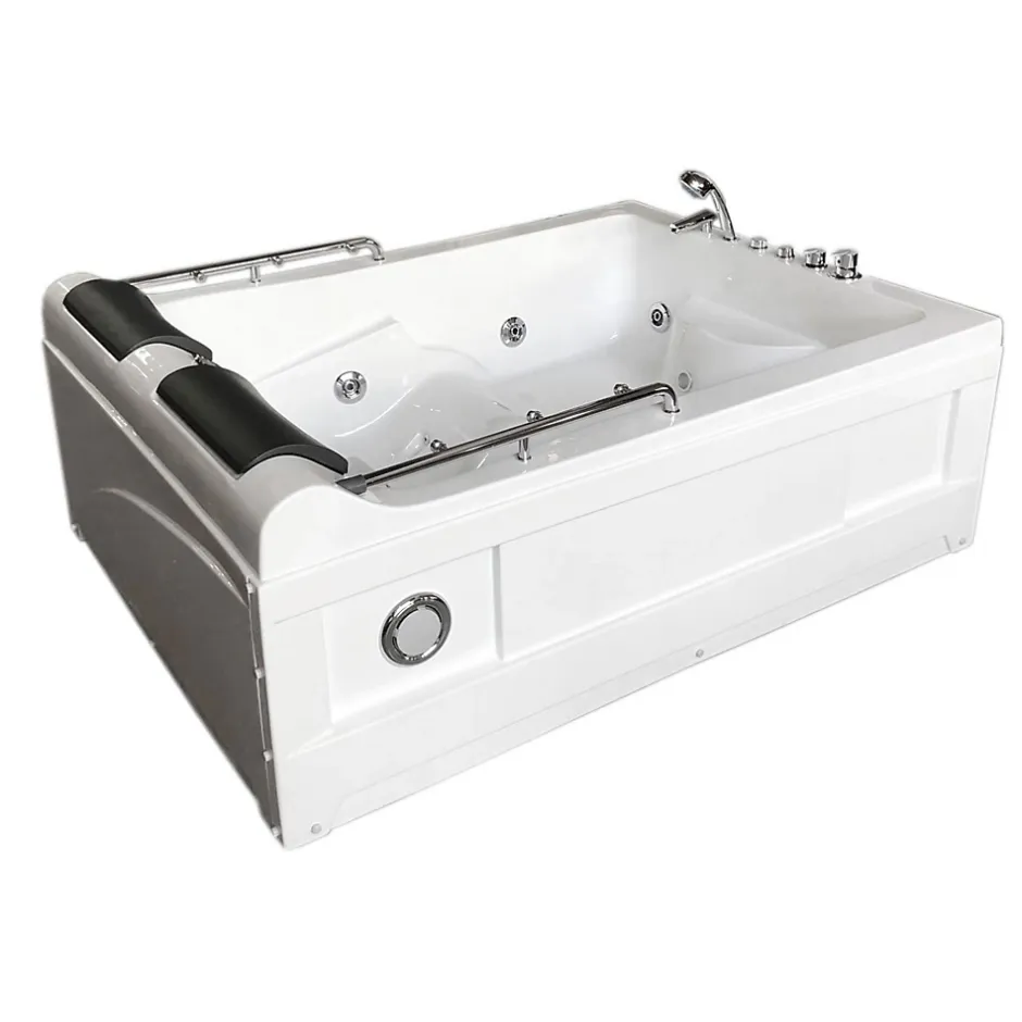 Eliteshopping Baignoire Balnèo Blanc 175 X 132 cm Chromothérapie 14 jets Fleur* Baignoire Balnéo