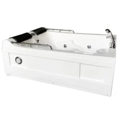 Eliteshopping Baignoire Balnèo Blanc 175 X 132 cm Chromothérapie 14 jets Fleur* Baignoire Balnéo