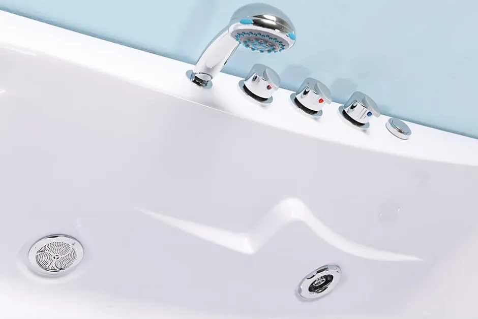 Eliteshopping Baignoire Balnèo blanc 180 X 120 cm Chromothérapie 8 jets Poppy* Baignoire Balnéo