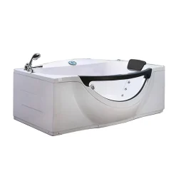 Eliteshopping Baignoire Balnèo blanc 180 X 96 cm avec verre frontal 9 jets Jasmine* Baignoire Balnéo