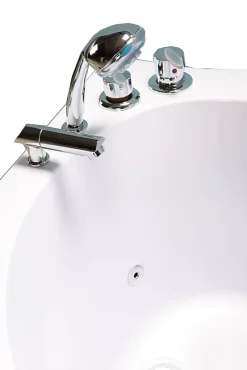 Eliteshopping Baignoire Balnèo blanc 180 X 96 cm avec verre frontal 9 jets Jasmine* Baignoire Balnéo