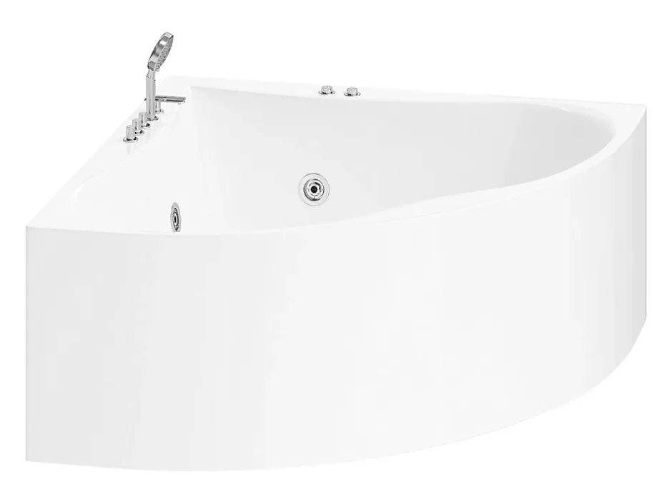 Vente-unique Baignoire balnéo d'angle AGYNESS - 263L - 135x135x57 cm* Baignoire Balnéo