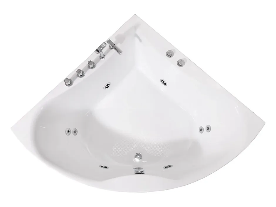 Vente-unique Baignoire balnéo d'angle AGYNESS - 263L - 135x135x57 cm* Baignoire Balnéo