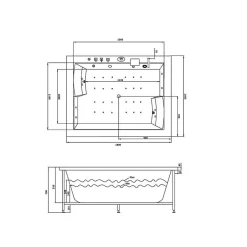 Distribain Baignoire balnéo Elle&Lui 40 jets Whirlpool