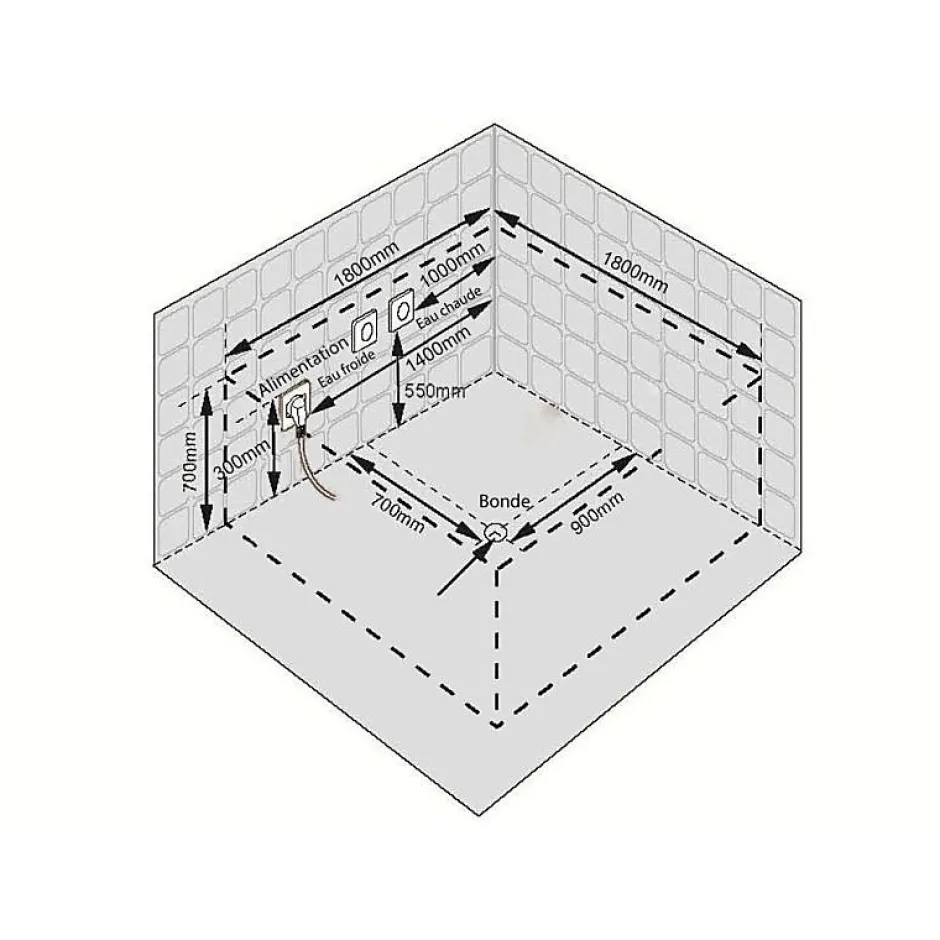 Distribain Baignoire balnéo Elle&Lui 40 jets Whirlpool