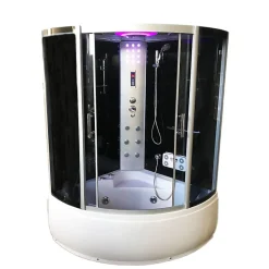 Eliteshopping Baignoire Balnèo et Douche Chromothérapie 130 X 130 cm Aster* Baignoire Balnéo