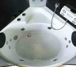 Eliteshopping Baignoire Balnèo et Douche Chromothérapie 130 X 130 cm Aster* Baignoire Balnéo