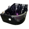 Eliteshopping Baignoire Balnèo hydromassage noir 120 x 180 cm 8 jets Bluebell