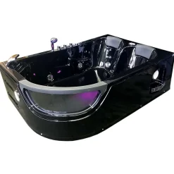 Eliteshopping Baignoire Balnèo hydromassage noir 120 x 180 cm 8 jets Bluebell