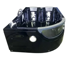 Eliteshopping Baignoire Balnèo hydromassage noir 120 x 180 cm 8 jets Bluebell