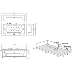 Distribain Baignoire balnéo London 32 jets Whirlpool