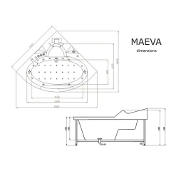 Distribain Baignoire balnéo Maeva 39 jets Whirlpool